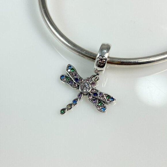 Sterling Silver Dragonfly Dangle Charm - Picture 11 of 11